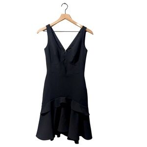 NWT Saloni Black Louise Fit & Flare V-neck Semi Formal Party Dress Size 2